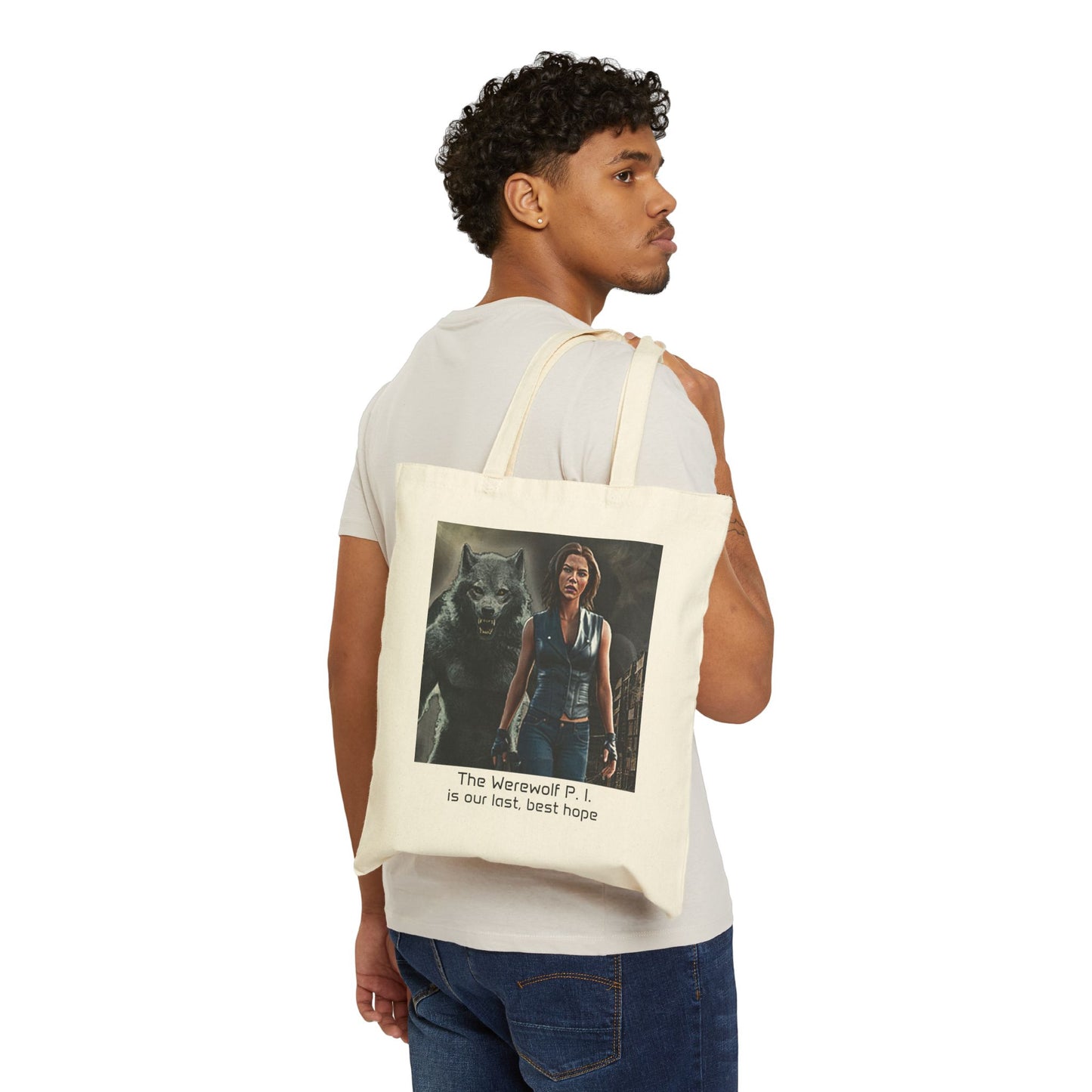 Werewolf P.I. Cotton Canvas Tote Bag
